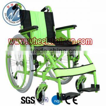 Color Green Magnesium Alloy material Manual wheelchair disability chair