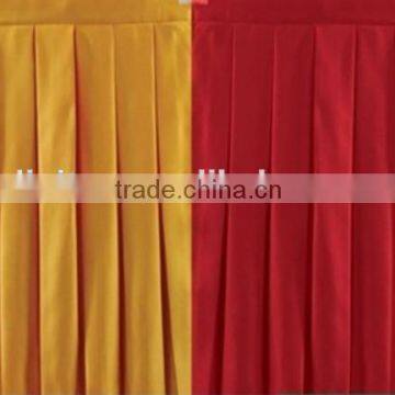 Polyester plain visa table skirts wedding banquet conference table skirts stage skirts