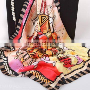 15PKSK07 2014-15 new lady crepe de chine digital print silk scarf