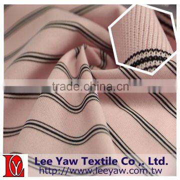100% Polyester Feeder Stripe Jersey Fabric With Wicking Finished photo-3