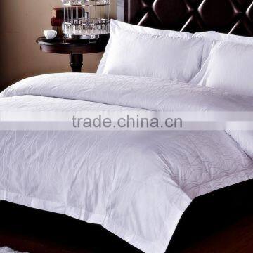 100% Polyester Jacquard Hotel Bed Linen White Bed Sheet