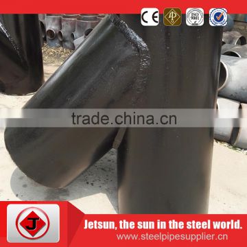 45 degree lateral carbon steel reducing tee ASME B16.9