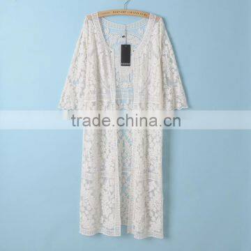 Hot sale short sleeve lace beach cardigan