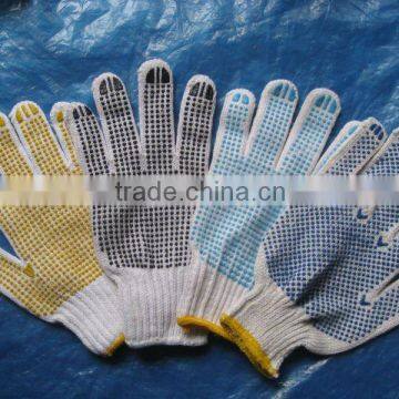 double side black pvc dots knitted gloves