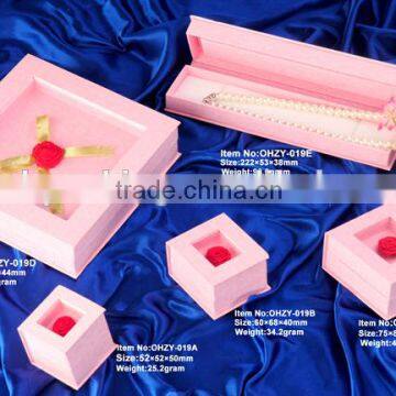 Fancy jewelry paper packaging box with rose flower