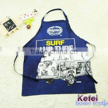 printed cotton blue promotion funny aprons