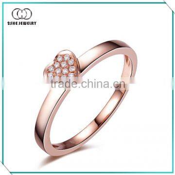 Wholesale rose gold plated 3 piece heart ring