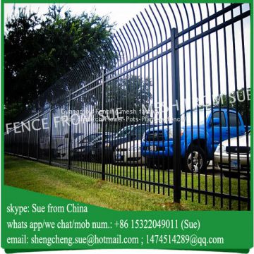 Spear top tubular iron fence security fencing for border warning