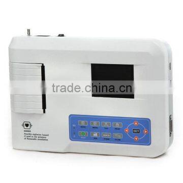 CE approved Portable Digital 3-channel Color Electrocardiograph ECG EKG machine