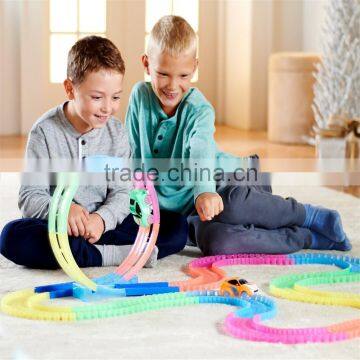Good Quality Tracks Toys Bending LED Fill Light Toy Mini Car Racing Track Magic Car Track photo-2