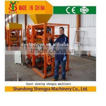 Low Investment Shengya Brand QTJ4-26A Vibration Cement Hollow Brick/paver Block Forming Machine Concrete Block Shaping Equipment photo-3