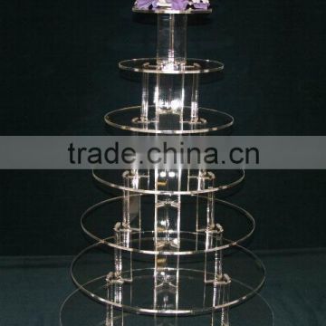 2015 hot custom 5 TIER CIRCLE ACRYLIC CUPCAKE PARTY WEDDING CAKE STAND manufacturer