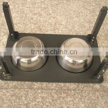 Factory Wholesale Stainless Steel Dog Bowl Dog Feeder Wood Dog Bowl Stand photo-3