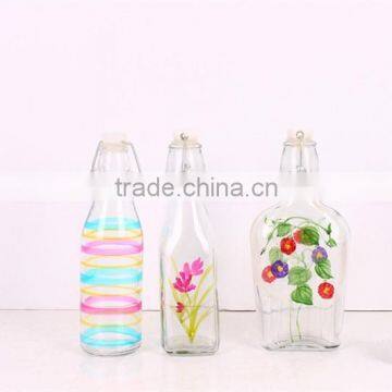 250ml glass beverage bottle with metal buckle