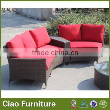 Outdoor Garden Furniture Rattan Round Sofa Sectional Sofa Set photo-5