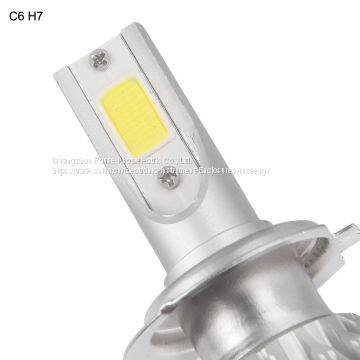 Hot Sale Brightest Car Accessories C6 H7 Cob 30W/Bulb(60W/Set) 6400lm/set(3200lm/b LED COB H7 LED Headlight Bulbs Hi/Lo photo-3
