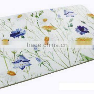 Flower Printed Anti Slip Velvet Kitchen Mat photo-2
