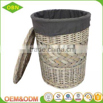 Wholesale Best Quality Durable Fabric Decoration Eco-friendly Dirty Clothes Hamper Cane Wicker Laundry Basket With Cover photo-3