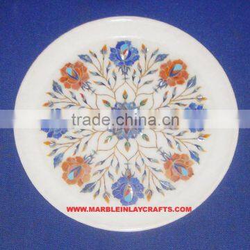 Exclusive Marble Inlay Plate Handcrafted Marble Inlay Plate