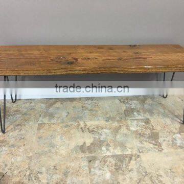 Black Powder Coated 28 Inch 2 Rod Iron Metal Hairpin Wood Table Leg photo-4