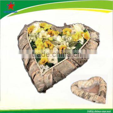 heart shape baskets birch bark