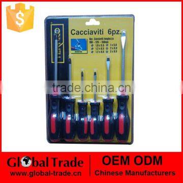 T0281 6Pc Screwdriver Set Blade CR-V Screwdriver Set 3 Pc Slotted 3 Pc Phillips Screwdriver Set