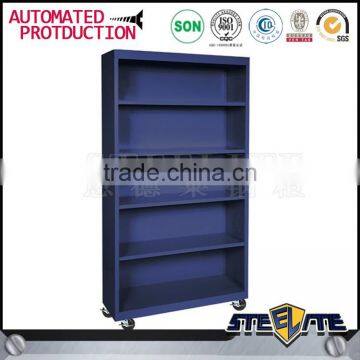 Modern Furniture 5 Shelves Office Metal Bookcases On Wheels photo-6