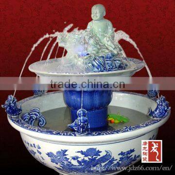 Jingdezhen High-grade Ceramic Garden home Boy and Girl Fountain