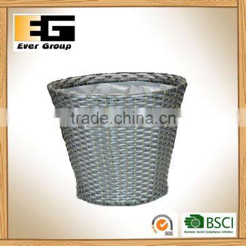 Grey Woven Flowerpot With PVC Linner/ Storage Bucket/Garden Planter photo-5