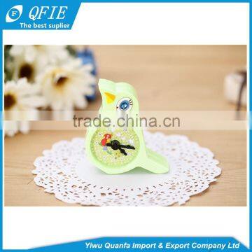 Promotional Kid's Gift Lovely Bird Shape Clock Model Plastic Mechanical Pencil Sharpener With Two-hole