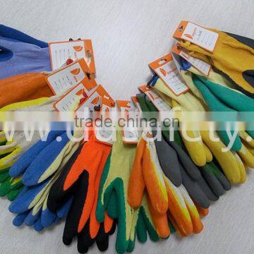 DDSAFETY 2017 Beige Cotton Knitted Gloves With Double Color Latex Coated Safety Gloves photo-6