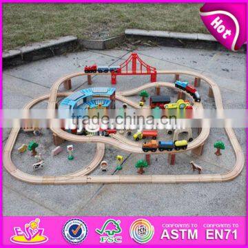 New Style 142 Pcs Children Construction Toy Wooden Toy Train Track W04C072 photo-6