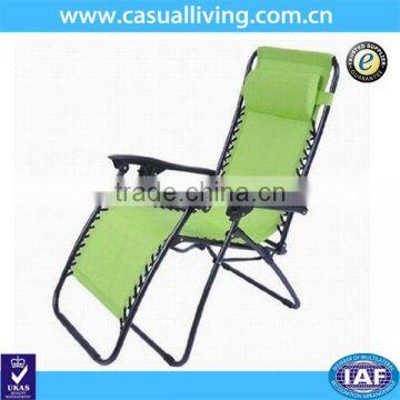 Deluxe Large Zero Gravity Fully Reclining Lounge Patio Folding Chair Backyard + Pillow Green