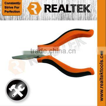 Nickel-planted Mini Flat Nose Pliers With Bi-color Plastic Handles