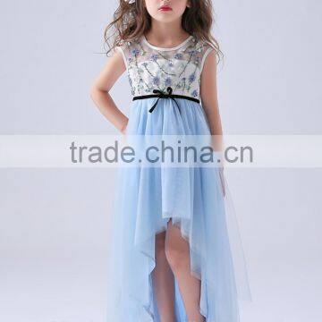 Sleeveless Flower Girls Dress 2017 Girls Short Front Long Back Beading Appliques Princess Party Dresses photo-4