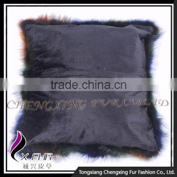 CX-D-55 Genuine Fox Fur Wholesale Custom Colorful Latest Design Cushion Cover photo-6