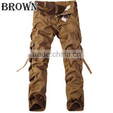 Hot Sale Economic Unisex European Style Cargo Work Pants Plus Size Multi-pocket Overalls Trousers Men 6 Color (No Belt) photo-2