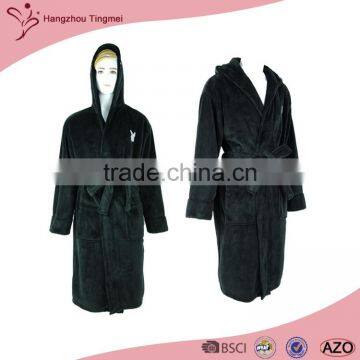 Cotton Terry Casual Bathrobe Men Black