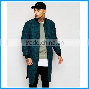 Longline bomber jacket camouflage jacket