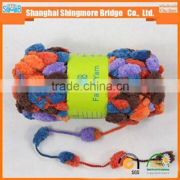 Oeko Tex Fancy Yarn Supplier Shingmore Bridge Cheap Sales High Quality Polyester Thick Yarn With Pompom photo-2
