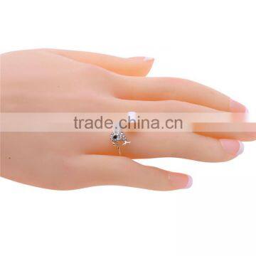 Gold-plated Rhinestone Dolphin Pearl Knuckle Fingers Rings photo-2