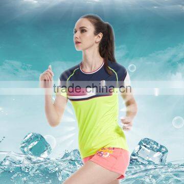 BSCI Women's Cooler t shirt 80% Polyester 12% Spandex Wholesale Sublimation printing t shirts sportswear