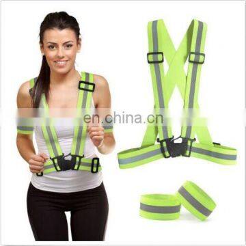 Hot-selling Fluorescent Green Reflective Jogging Vest Elastic Running Vest