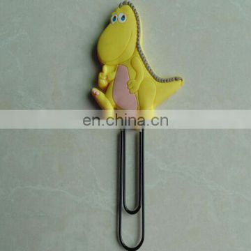 custom lovely yellow dinosaur shape bookmark for promontional gifts