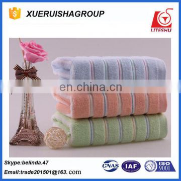 China candy color stripe cotton towel for face