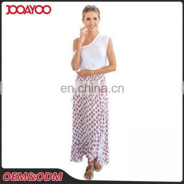 Mature Women Print Floral Maxi Skirt Latest Long Skirt Design