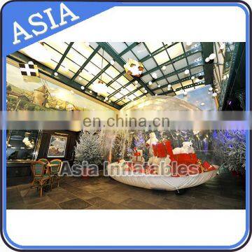 Christmas Promotion PVC Tarpaulin Inflatable Snow Globe, Giant Inflatable Human Snowglobe with Advertising Background