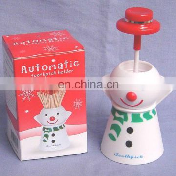 Christmas Snowman plastic toothpick holder