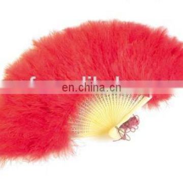 wholesale cheap red dancing Burlesque feather hand fans FW-0071