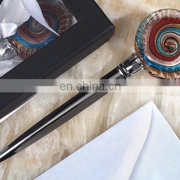 Art Deco Round Glass Letter Opener Favors